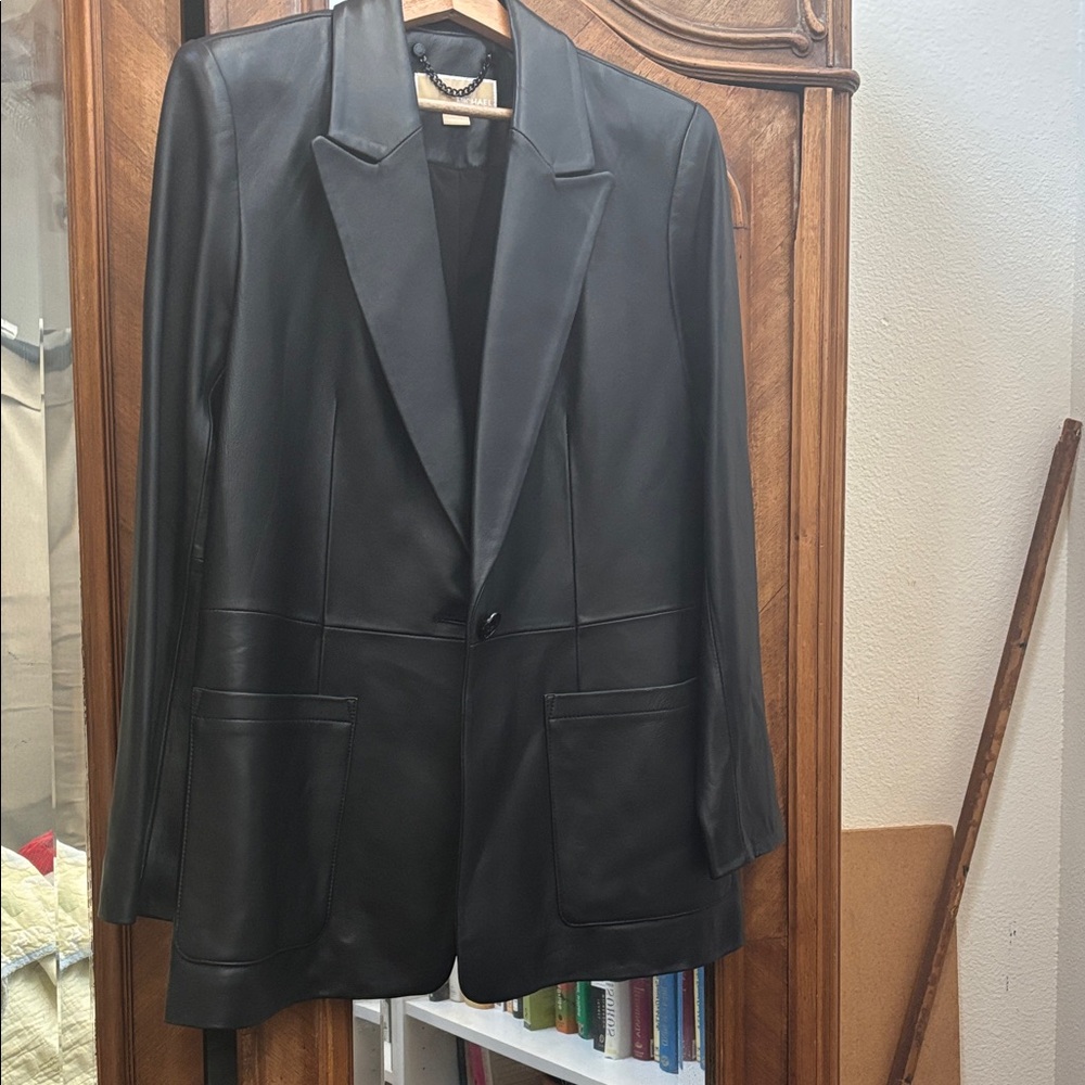 Michael Kors Black Leather Blazer